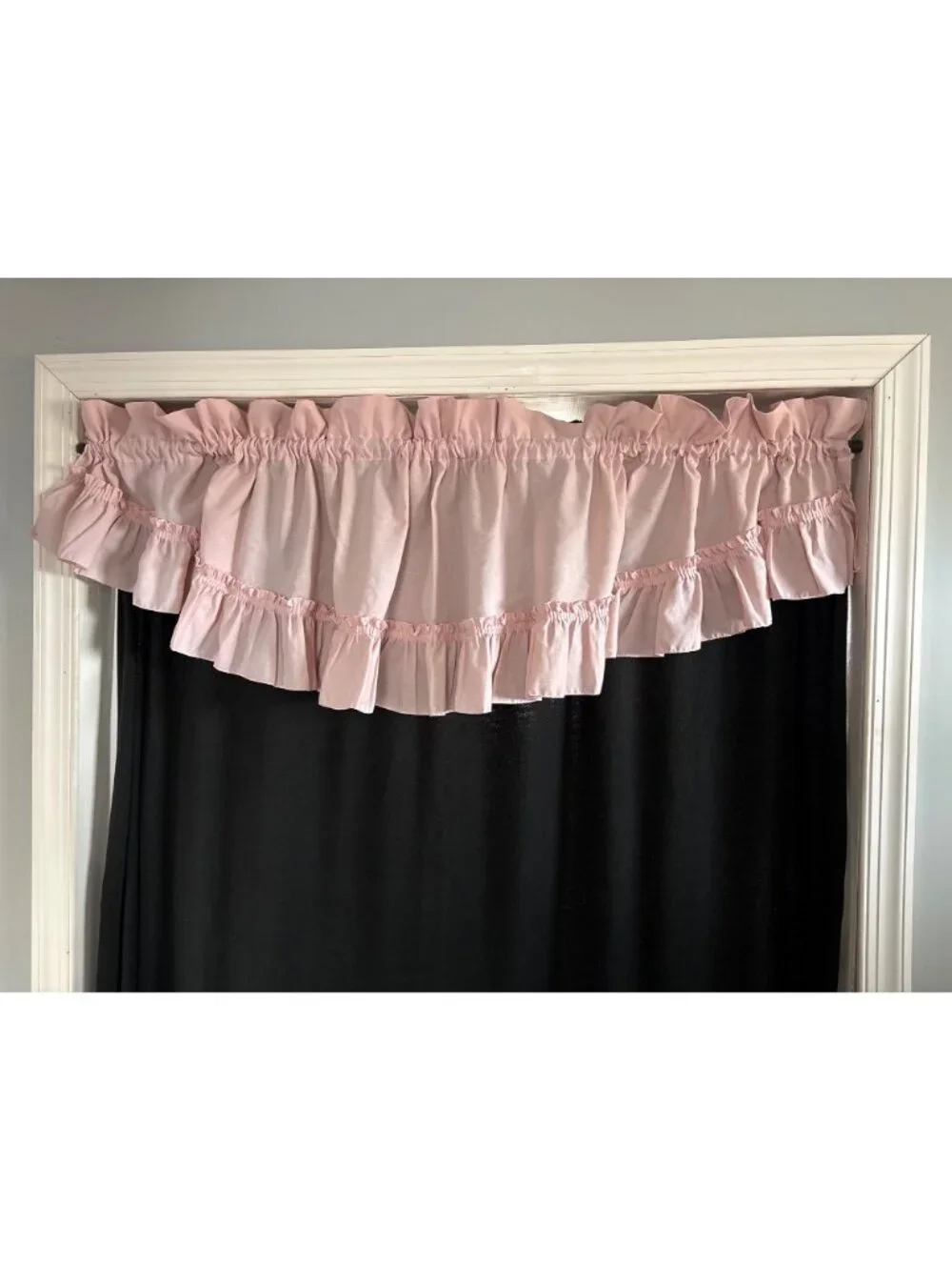 Pink Ruffled Valance Curtain 76